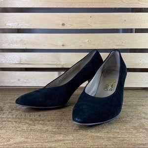 Salvatore Ferragamo Black Suede Pumps Size 9